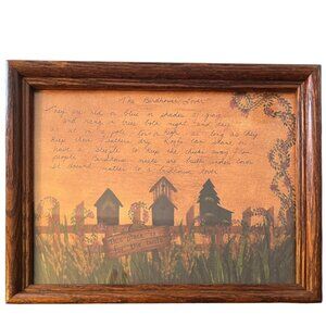 Sweet Vintage FRAMED Birdhouse Artwork w/ Poem | Farmhouse, Rustic & Boho Decor